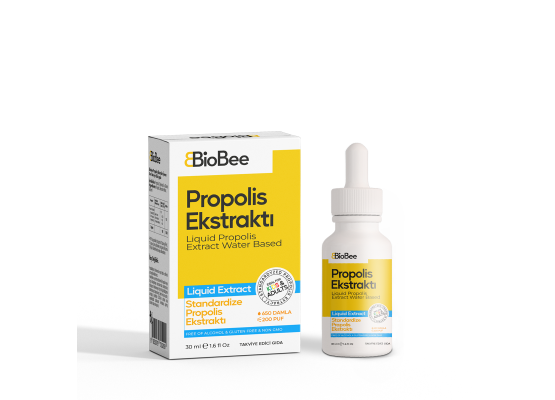 BIOBEE Sıvı Propolis Alkolsüz ve Glutensiz Extract Liquid 30 ml. (Gaga Sprey Hediyeli)