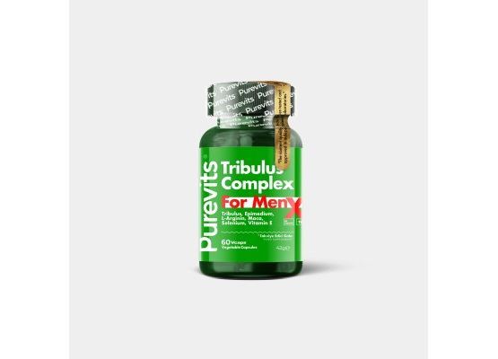 PUREVITS Tribulus Formen Complex Two Factor - L-Arginin - Epimedium - Maca - Selenyum - Vitamin E  - 60 Adet Vegan Kapsül